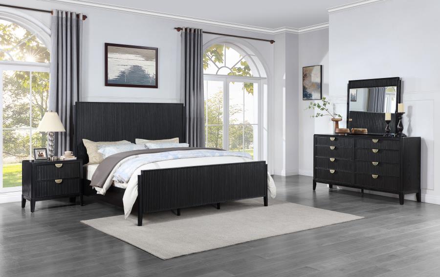 Ensemble de chambre à coucher Brookmead 4 pièces, noir, 224711Q-S4