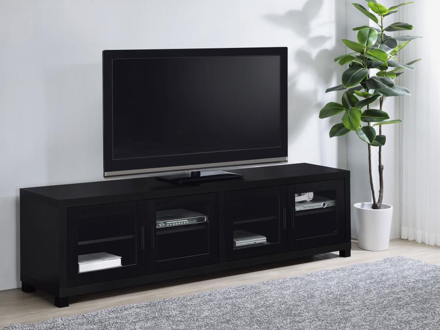 736303 Meuble TV Jupiter 4 portes 79 - Console multimédia - Noir