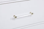 224751Q Lit à panneaux rembourré Anastasia Boucle 4 pièces, blanc perle et beige 