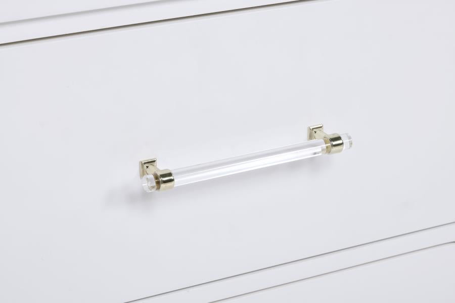 224751Q Lit à panneaux rembourré Anastasia Boucle 4 pièces, blanc perle et beige 
