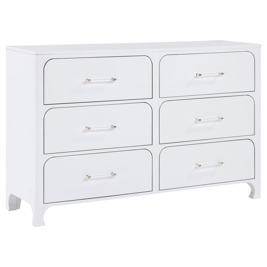 224751Q Lit à panneaux rembourré Anastasia Boucle 4 pièces, blanc perle et beige 