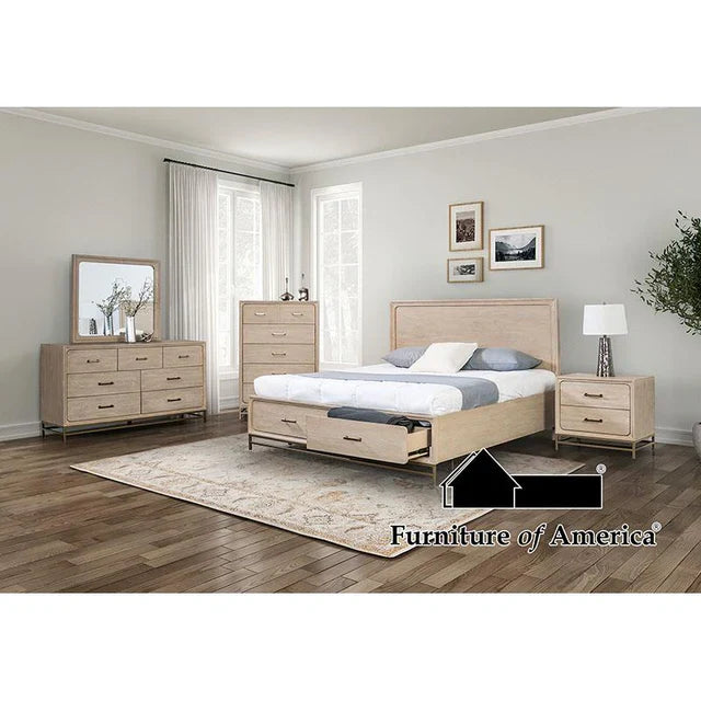 FM7369AK-P Lit Queen Sandnes en chêne naturel