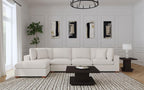 Canapé modulaire rembourré Lakeview 5 pièces Ivoire