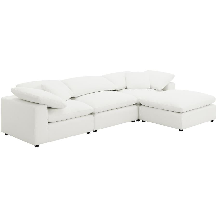 Canapé modulaire 4 pièces Serene Cloud, rembourré, couleur ivoire 