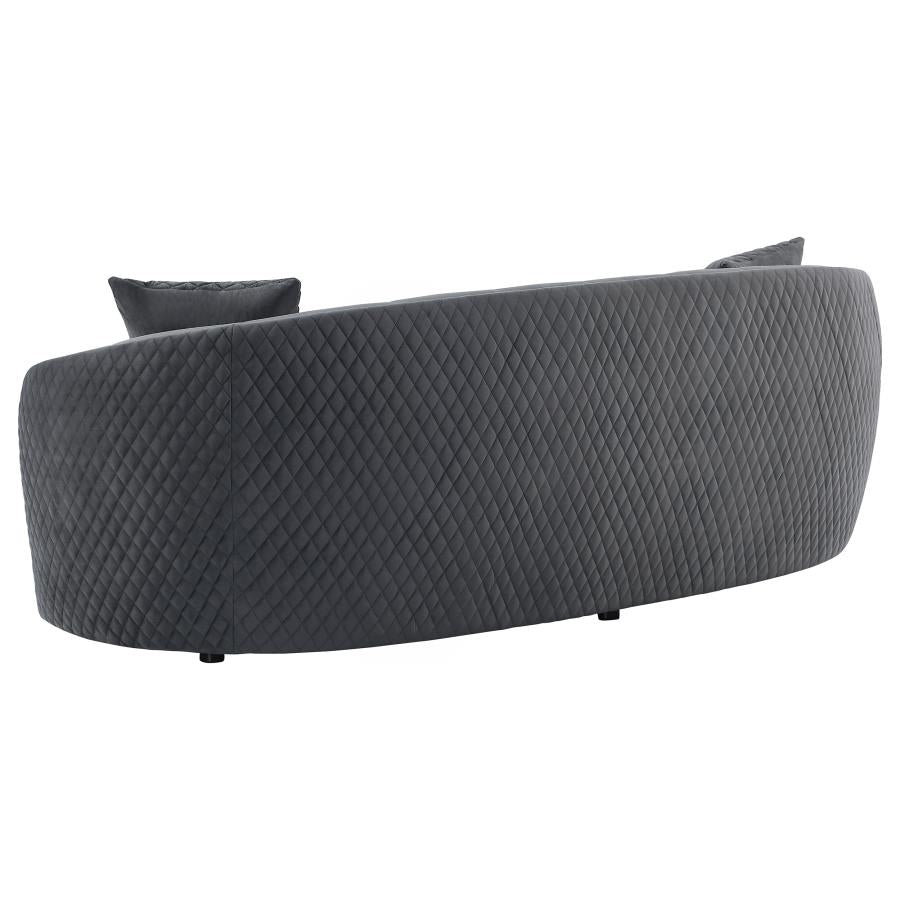 Ensemble de canapés Brookside 2 pièces en velours gris foncé 