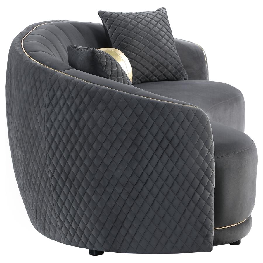 Ensemble de canapés Brookside 2 pièces en velours gris foncé 