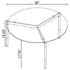 710168 Table basse ronde Rosalie avec plateau en verre fumé, noir sable 