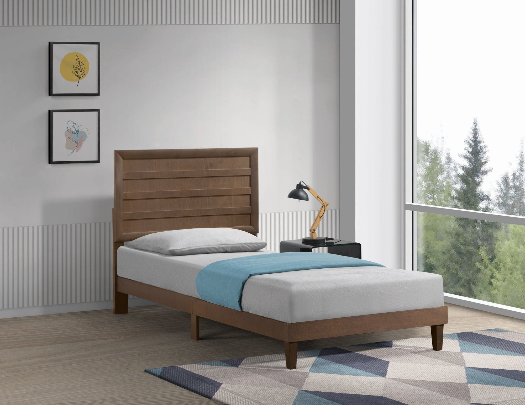 Lit plateforme en bois Twin-XL 