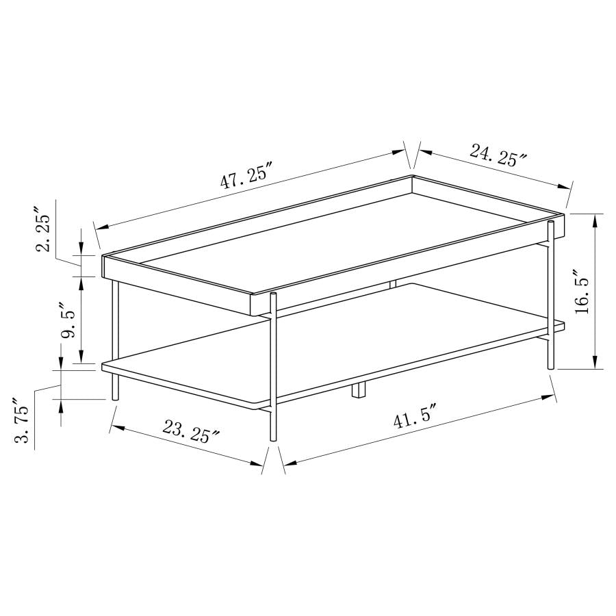 Table basse rectangulaire en bois Fallon