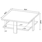 Table basse carrée Dawn en mangue marron 