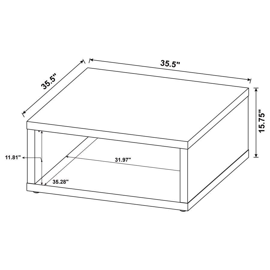 710508 Table basse carrée en bois de pin foncé Frisco 