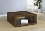 710508 Table basse carrée en bois de pin foncé Frisco 