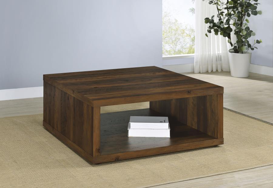 710508 Table basse carrée en bois de pin foncé Frisco 