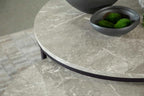 736028 Table basse gigogne ronde 2 pièces en faux marbre Lainey, gris 