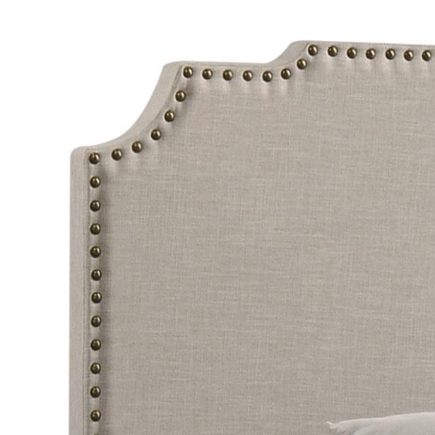 Lit Queen Size rembourré à clous Tamarac beige 