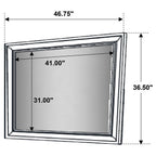 Miroir de commode rectangulaire Barzini - Noir