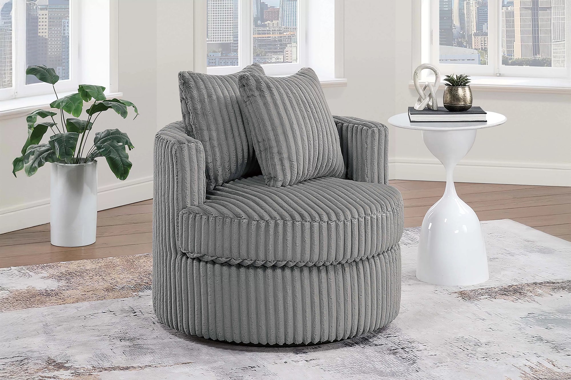 Chaise pivotante en forme de tonneau F1942 