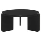 Table basse ronde en bois massif Cordova noire 