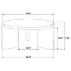 Table basse ronde en bois massif Cordova noire 