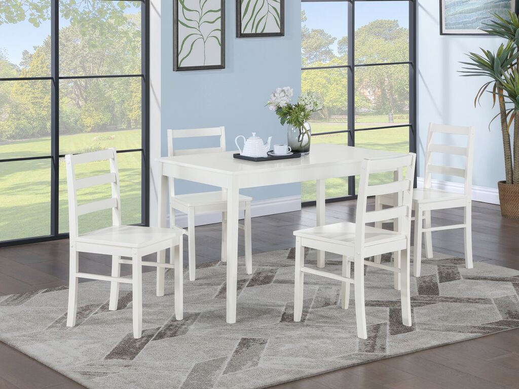 Ensemble de salle à manger Lavinia 5 pièces - Blanc