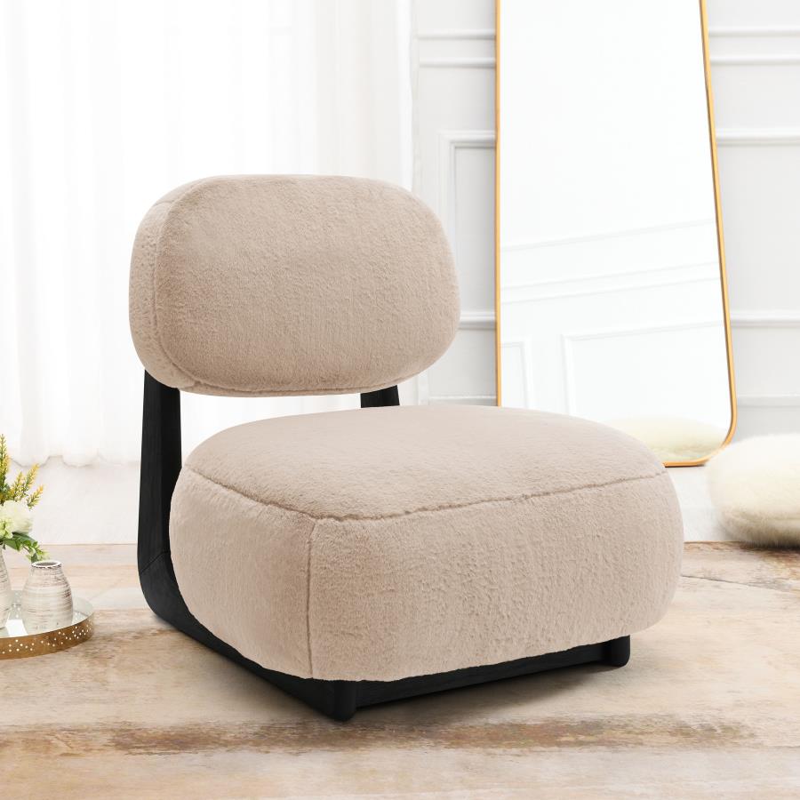 903097 Fauteuil d'appoint rembourré sans accoudoirs Duffie Camel