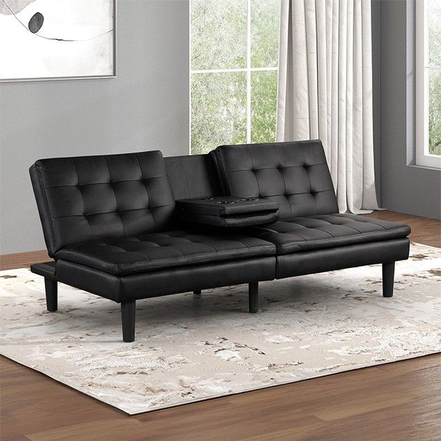 FM2908BK Futon bloc avec table rabattable et port USB 