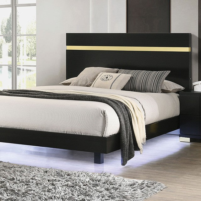 FM7217BK Lillestrom Lit plateforme Queen avec LED sous le lit