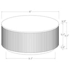 Table basse ronde Jason avec plateau en marbre blanc et anthracite