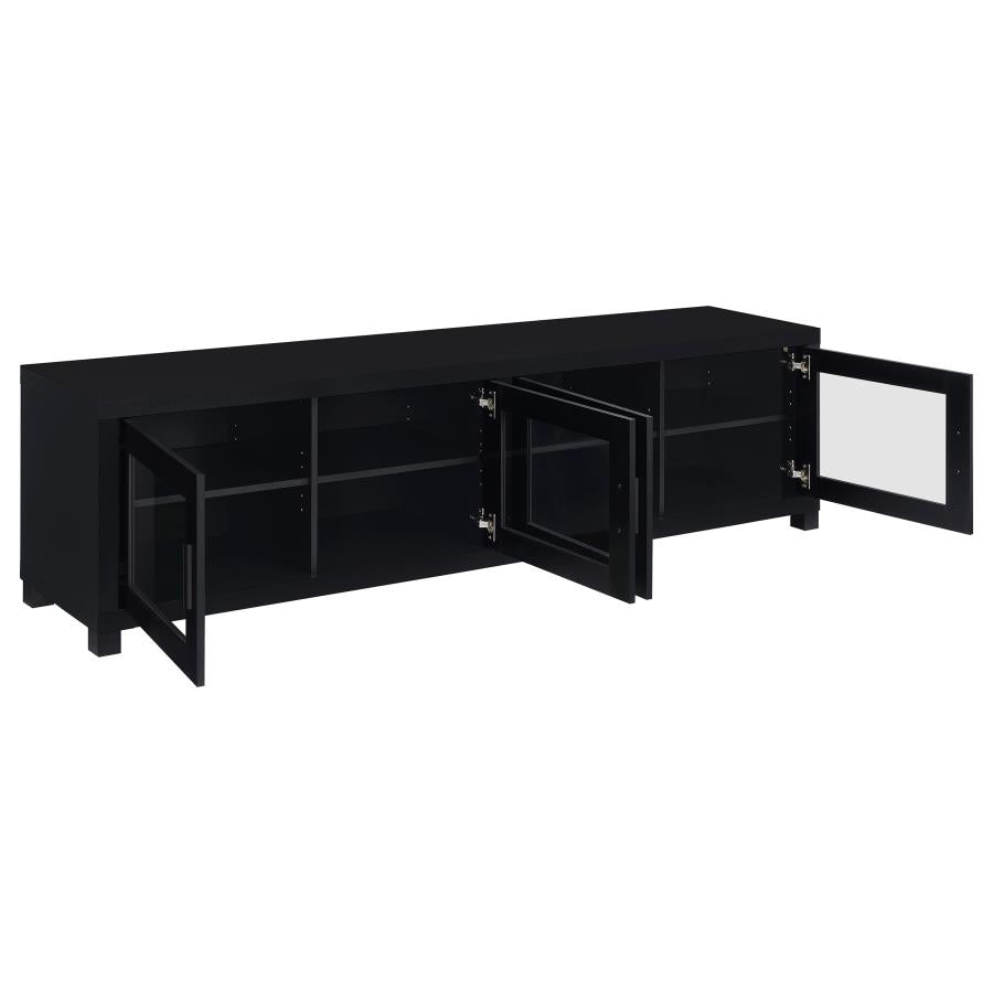 736303 Meuble TV Jupiter 4 portes 79 - Console multimédia - Noir 