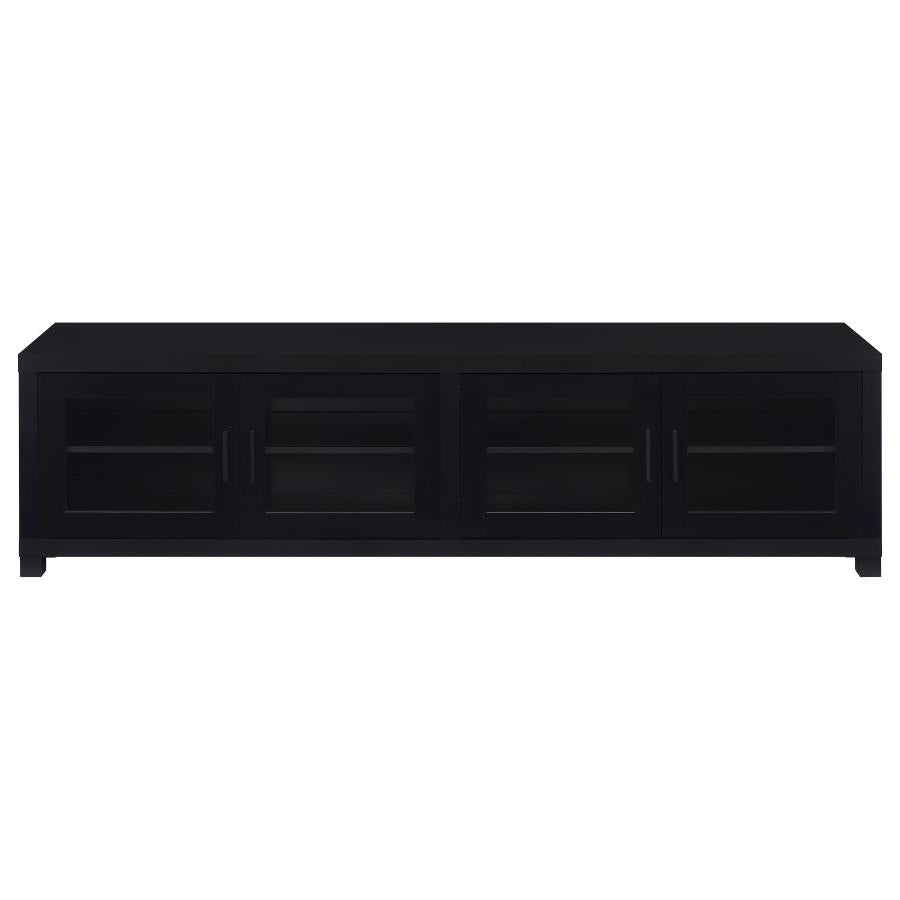 736303 Meuble TV Jupiter 4 portes 79 - Console multimédia - Noir 