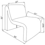 Fauteuil d'appoint incurvé rembourré sans accoudoirs Drayton noir 