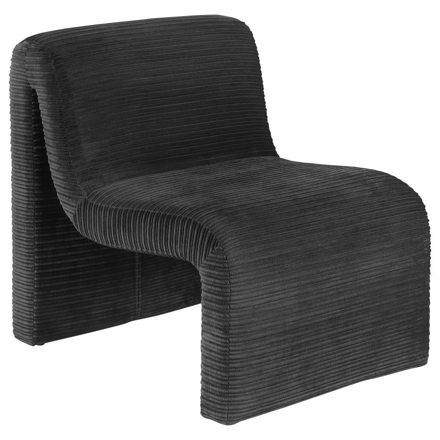 Fauteuil d'appoint incurvé rembourré sans accoudoirs Drayton noir 