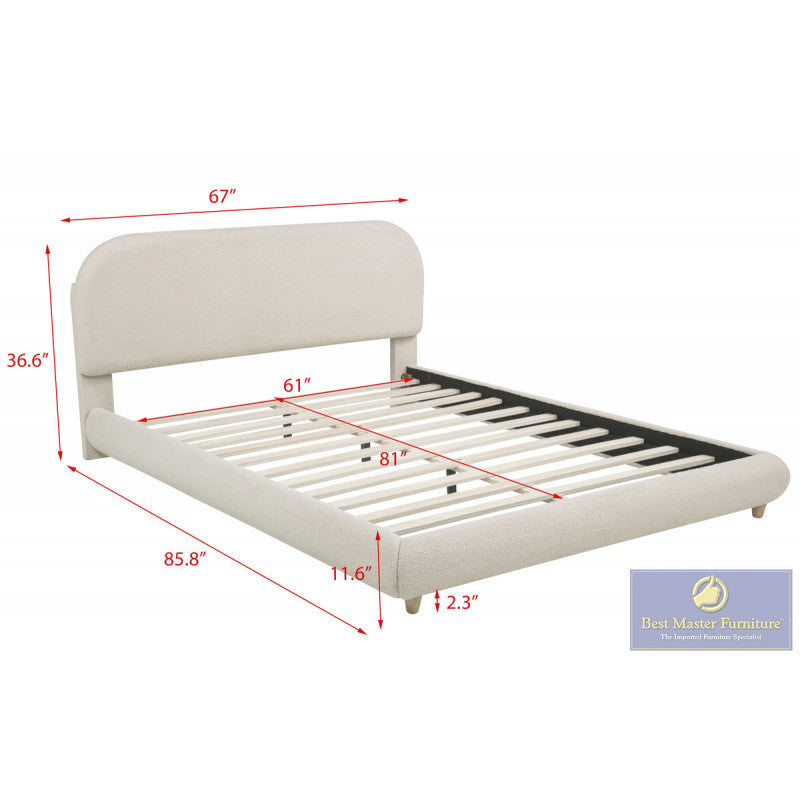 Lit plateforme rembourré incurvé Queen Ct-04