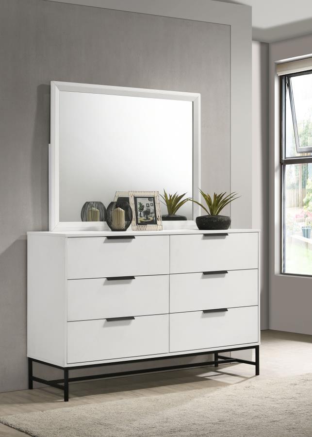 Commode 6 tiroirs Sonora 224863 en blanc 
