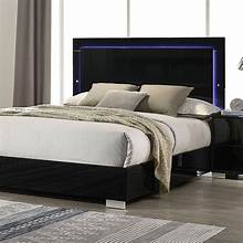 Cadre de lit Queen Sinistra Fm7211BK avec LED - Noir