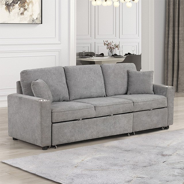 Canapé sectionnel Kendal FM6965GY-SF-PK avec lit gigogne - Gris