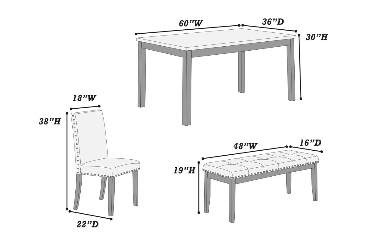 Ensemble de salle à manger 6 pièces F2619 