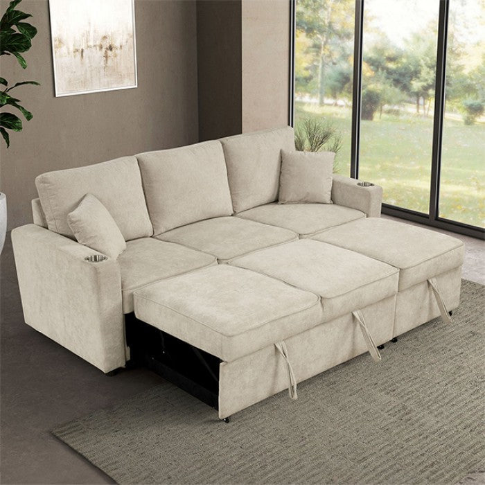 Canapé sectionnel Kendal FM6965GY-SF-PK avec lit gigogne - Gris