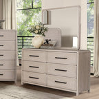 FM79016AK-4PC Ensemble de chambre à coucher 4 pièces en chêne naturel Belize avec lit Queen Size et port USB