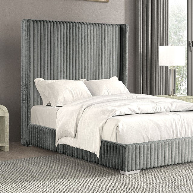 Lit plateforme Cadwell Queen - Gris