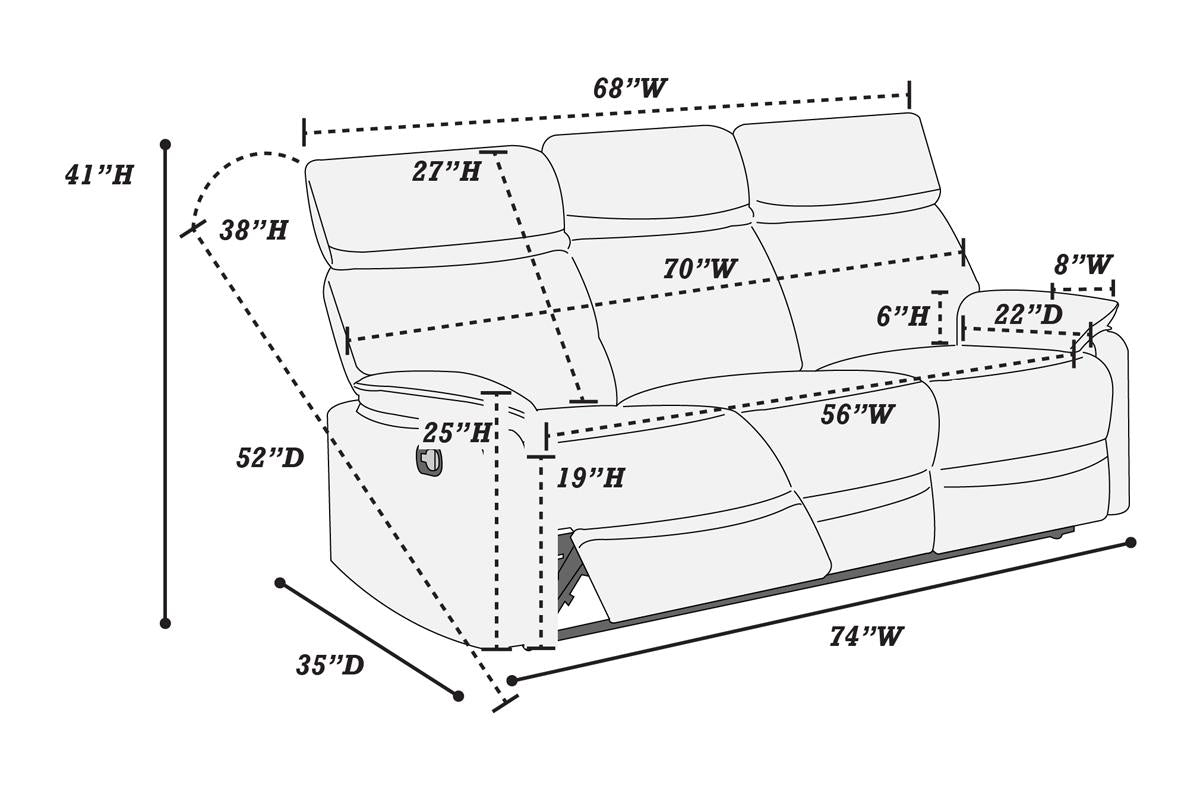 Canapé inclinable Gregory F8773 