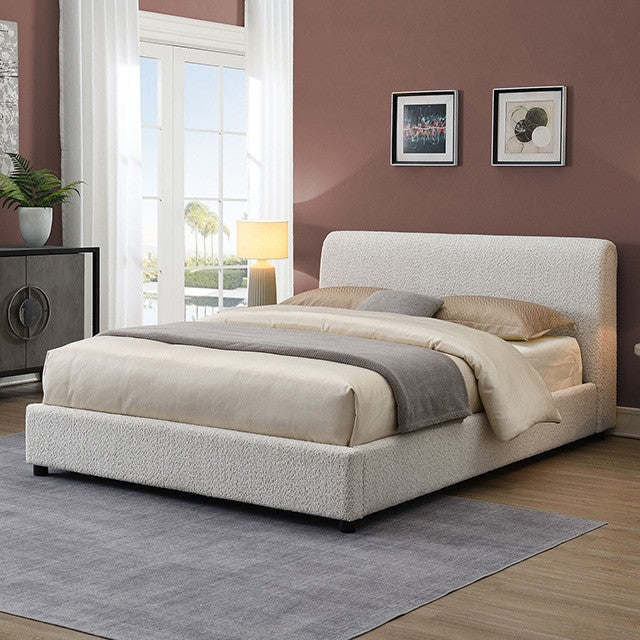 FM71001WH Vertham White Boucle fa Lit plateforme Queen