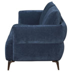 Canapé moderne à accoudoirs droits et rembourré en chenille Lively bleu