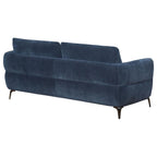 Canapé moderne à accoudoirs droits et rembourré en chenille Lively bleu