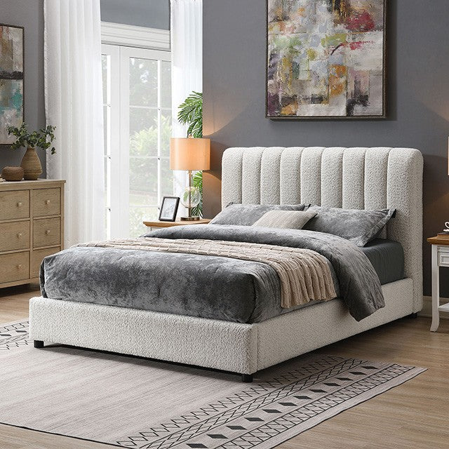 FM71002WH Lit Queen Traverso en tissu bouclé