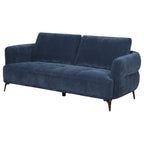 Canapé moderne à accoudoirs droits et rembourré en chenille Lively bleu