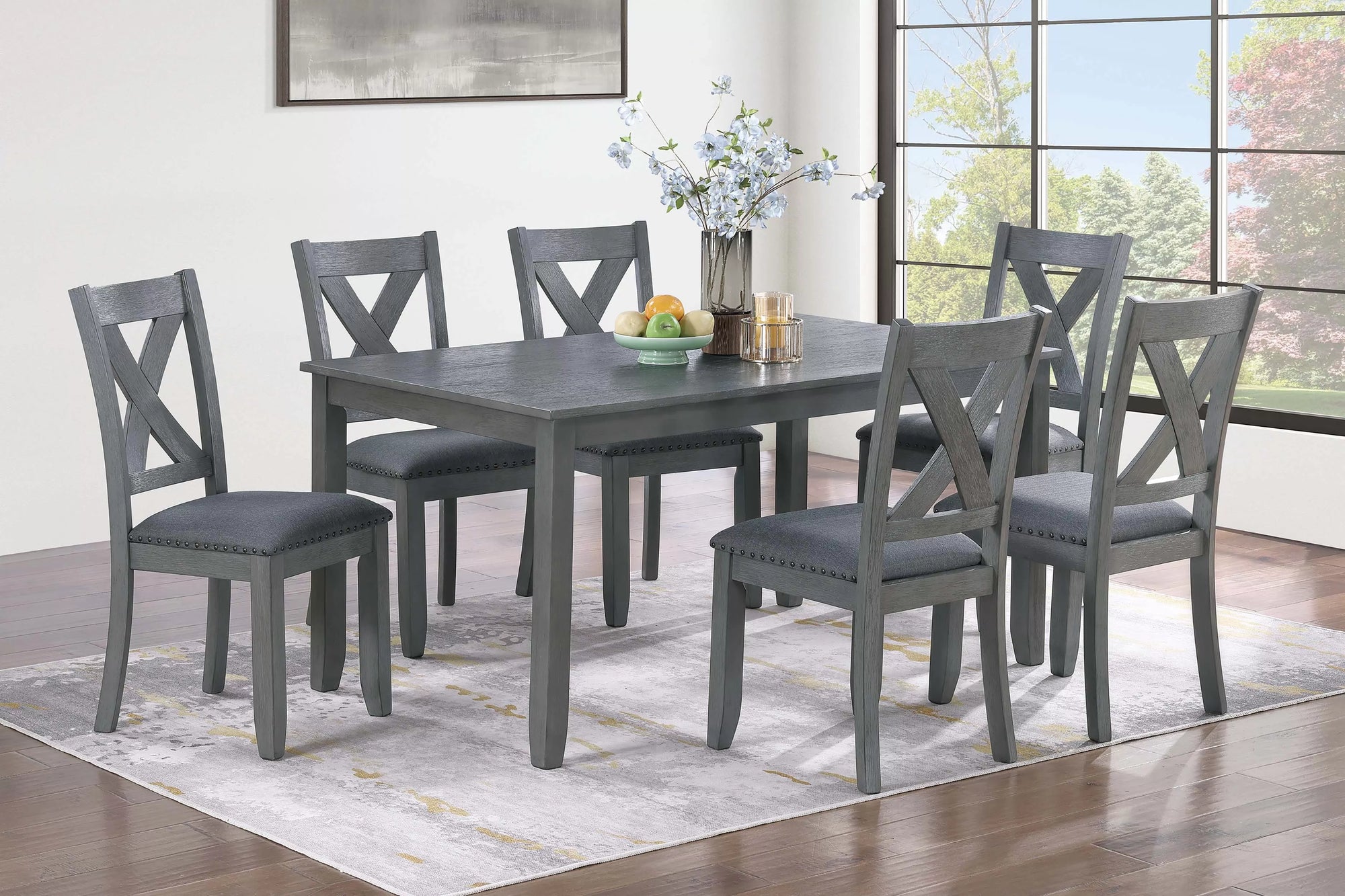 Ensemble de salle à manger 7 pièces F2638 : table et 6 chaises