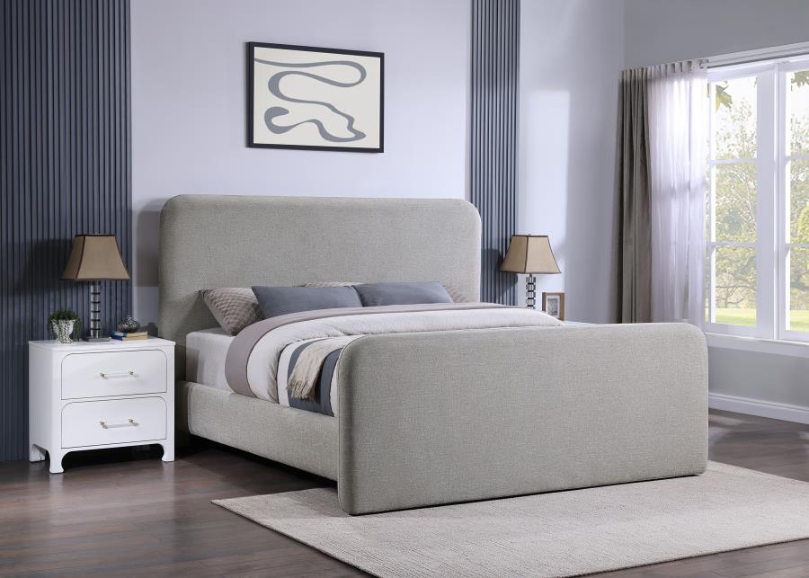 302052Q Wren Lit plateforme Queen rembourré Gris