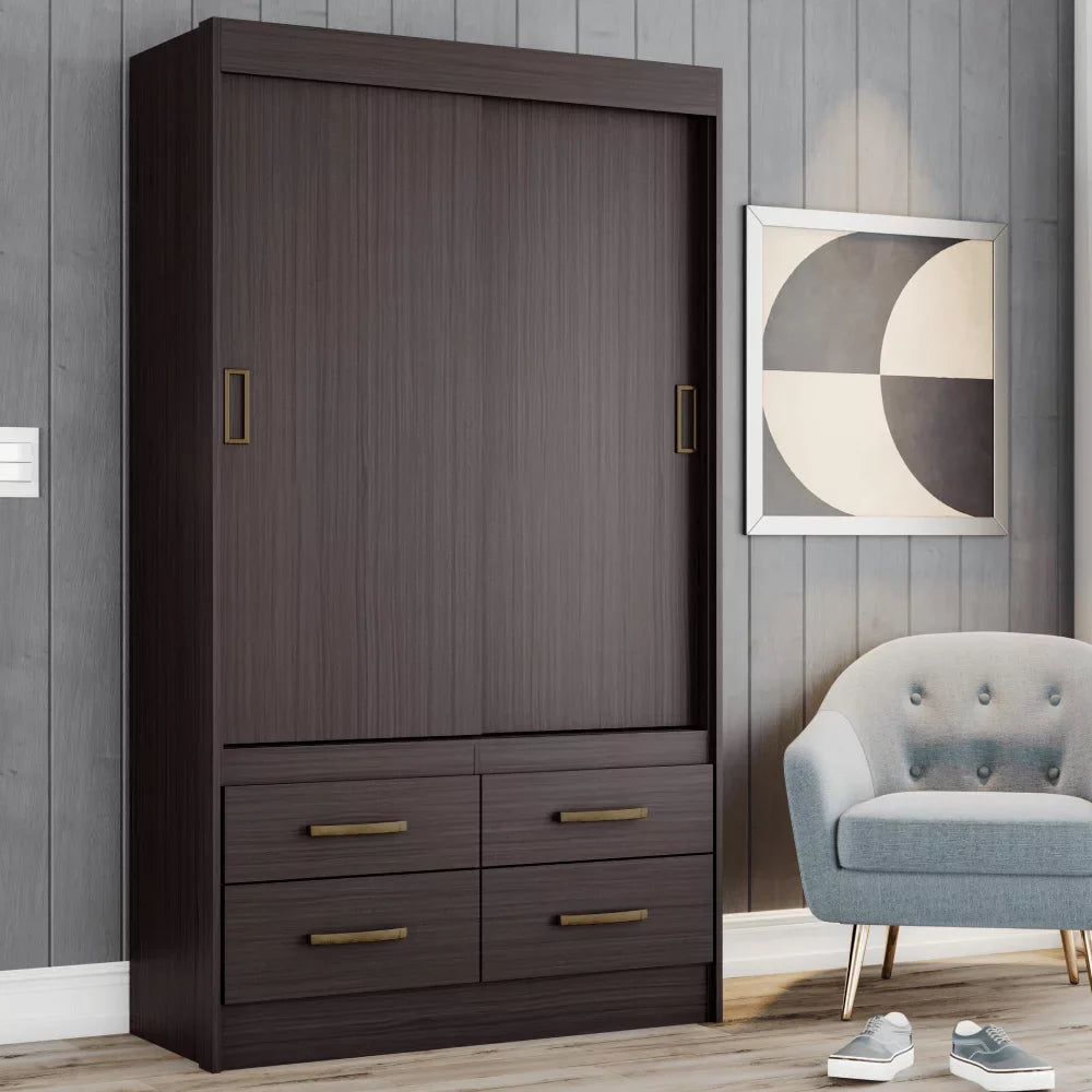 Grande armoire penderie Amalfi avec portes coulissantes