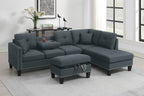 F8886 Ensemble 2 pièces sectionnel et pouf de rangement